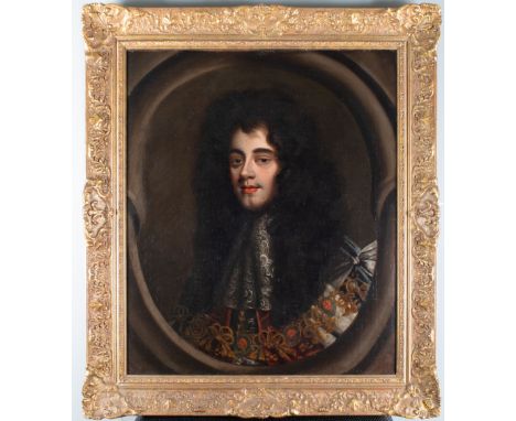 Attributed to Sir Peter Lely (1618 - 1680) A portrait of&nbsp;the Duke of Monmouth in a faux cartouche Oil on canvas This por