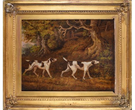 Ramsay Richard Reinagle RA (British, 1775 - 1862) Spaniel and Pointers,&nbsp;Circa 1790 A pair Oil on Panel   Provenance: Cap