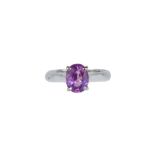 Continental, Contemporary, A pink sapphire single stone ring