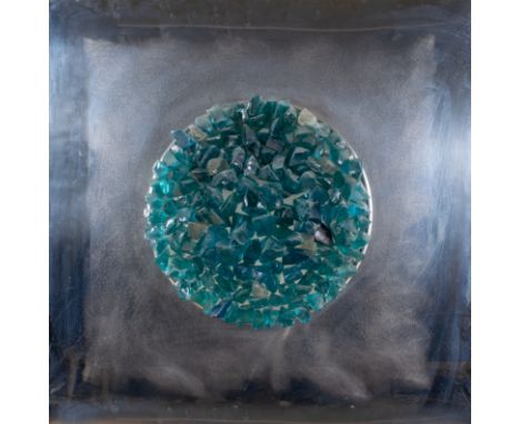 Angelo Brotto for Esperia, Italy Oceano, A sculptural wall light Polished and brushed stainless steel and Murano glass Signed