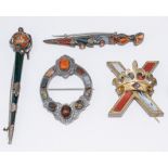 Scottish, Victorian, A group of four brooches