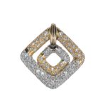 Continental, Circa 1980, A pavÈ set diamond two row flexible pendant mounted in white and yellow met