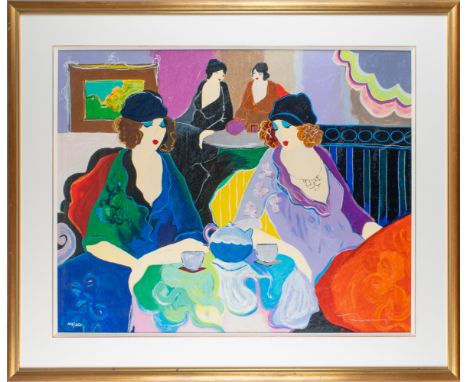 Izchak Tarkay (Israeli, 1935-2015) Sisters at Tea, 1998 Serigraph Edition 149/350 Signed lower right&nbsp;  Dimensions: (Fram