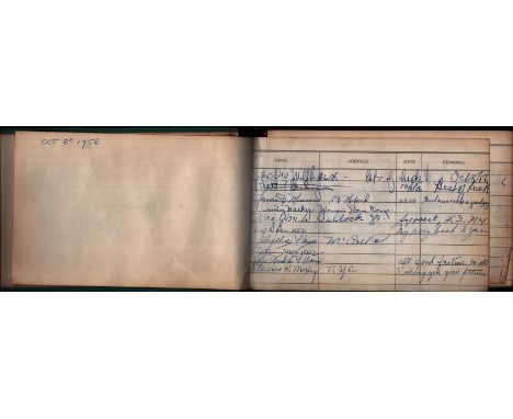 Vintage Guest Book belonging to JOHN BERNARD who was MD and ARTISTIC ADVISOR at THE HOUSE OF REVLON in NEW YORK includes over