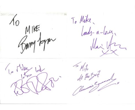 Collection of 50 Actor and Actress Signed 6 x 4 White Cards, Including Sean Baker, Justin Barley, Cameron Ball, Nicholas Bish