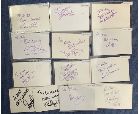 Football 19 Signed White Cards Approx 6 x 3, Includes Elvis Hammond Brian Greenaway, Steven Greaves, Martin Gray, Steve Hatte