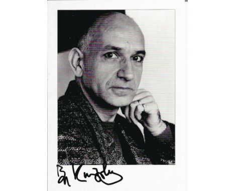 Ben Kingsley signed 6x4 black and white photograph, Kingsley is an English actor. Throughout his career spanning over five de