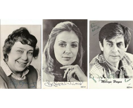 Actors collection. 7 signed photos, 5 are dedicated, mostly 5.5x3.5. Patsy Byrne Nursie in Blackadder II, Phyllis Logan, Chri