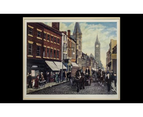 Tom Dodson 1910-1991 Artist Pencil Signed Ltd Edition Colour Lithograph / Print - titled 'Fishergate Preston'. Guild of fine 