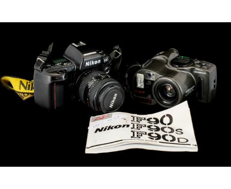 Nikon F90 Camera with Zoom Lens in a Jessops Carrying Case with instruction manual with Olympus, Super zoom camera. Z-330.