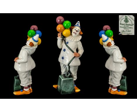 Royal Doulton Handpainted Figures 'Balloon Clown' HN 1894.  Designer W K Harper.  Issued 1986-1992.  Height 9.25" - 23.5 gram