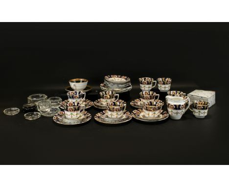 Collection of English Bone China to include ten tea cups, twelve saucers, ten sandwich/cake plates, a milk jug and sugar bowl