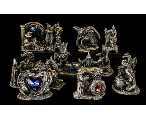 A Collection of Tudor Mint Myth and Magic Figures (14) in total. To include The Wizards Alcove, Master Of The Dungeon, The Wi