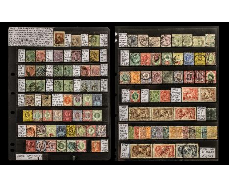 Collection of Stamps GB on Two Hagners.  Queen Vic 1841 to 1934 set on two hagners with mint and good to fine used with some 