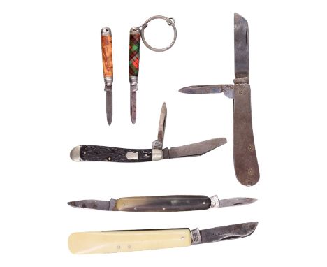 An early 20th Century pocket folding knife by Saynor of Sheffield together with five other vintage pocket knives