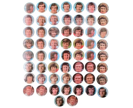 A group of 1970s Esso Top Team football collectors' discs including Bobby Moore, Kenny Dalglish and Peter Shilton