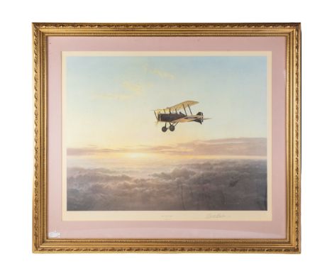 After Gerald Coulson (British, 1926-2021)"The Lonely Sky", a solitary Royal Flying Corps SE5 fighter aircraft in flight, colo