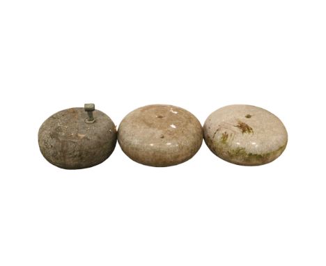 Three vintage Scottish granite curling stones