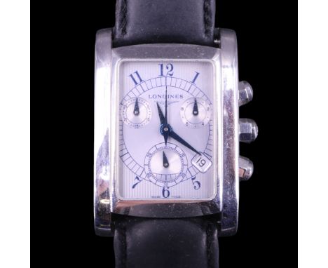A Longines Dolce Vita "tank style" chronometer wristwatch, model L5.656.4, having a quartz movement and stainless steel case,