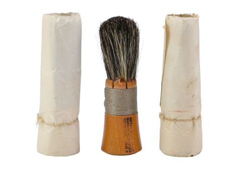 Three Second World War British Army shaving brushes