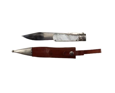 A Spanish folding knife, having a locking blade and faux mother-of-pearl grip scales, the blade marked Toledo, 30 cm open