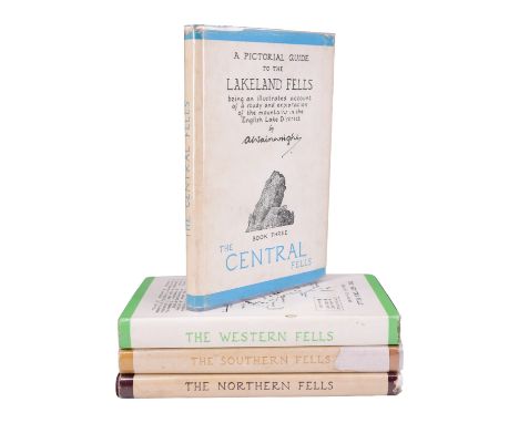 Alfred Wainwright, "A Pictorial Guide to the Lakeland Fells" four volumes, books three, four and five, first editions