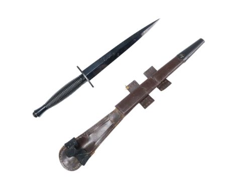 A post-War British military issue 3rd pattern Fairbairn Sykes / FS knife by Nowill, the guard bearing Ordnance marks