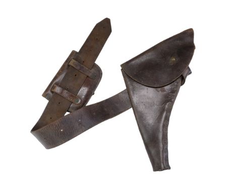 A Royal Navy Pattern 1901 leather belt, holster and pistol ammunition pouch