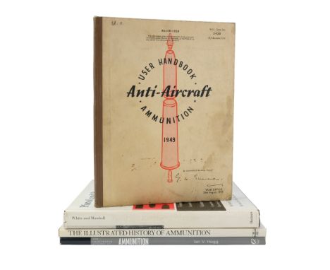 A group of books on ammunition and ordnance. [ grenade, artillery, shell ]