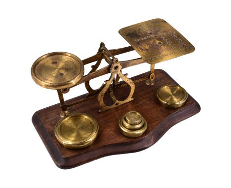 Victorian postal scales and weights, 20 cm