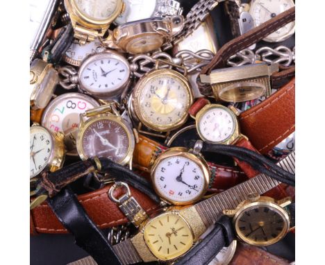A large group of ladies' wristwatches including Seiko, Timex and Sekonda