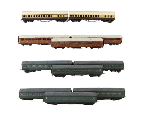 Eleven Hornby EM gauge model railway carriages
