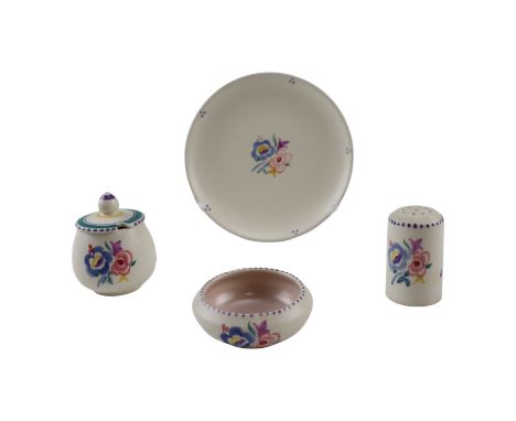 Four items of Poole hand-painted pottery, mid-to-late 20th Century, plate 16 cm