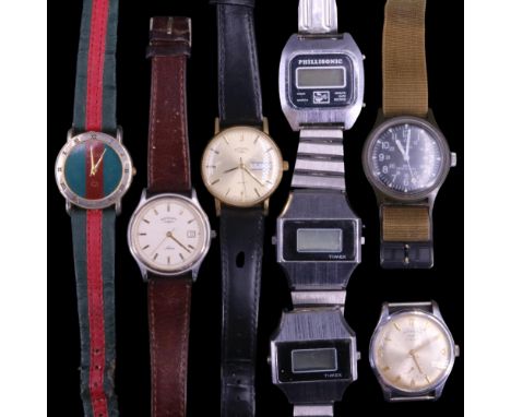 A group of wristwatches including a limited edition Timex Camper tw2t33700, two other Timex, three Rotary and two other watch