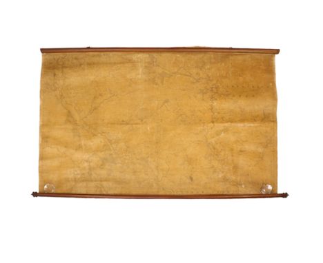 A large "Area of Balmaghie" hanging wall map, printed and laid on cotton, Lt Colonel Hall R E Superintendent, 1852, 129 cm x 