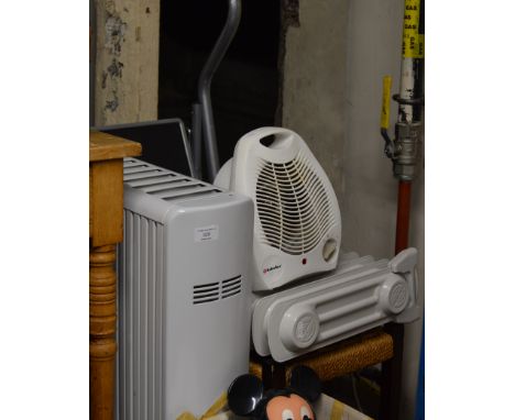 STEP STOOL, STRING TOP STOOL &amp; 3 VARIOUS HEATERS     