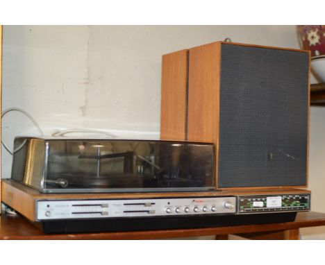 VINTAGE BUSH TURNTABLE WITH TWIN SPEAKERS     
