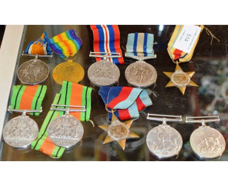 WORLD WAR 1 MEDAL DUO - 203679 PTE J. PATERSON, HIGHLAND LIGHT INFANTRY, TOGETHER WITH A GROUP OF 8 WORLD WAR 2 MEDALS INCLUD