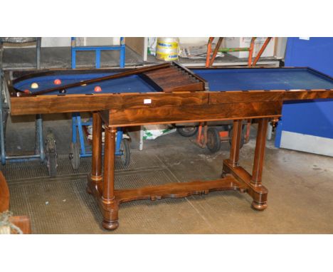 VICTORIAN ROSEWOOD BAGATELLE TABLE WITH ACCESSORIES BY WOOLFIELD OF GLASGOW