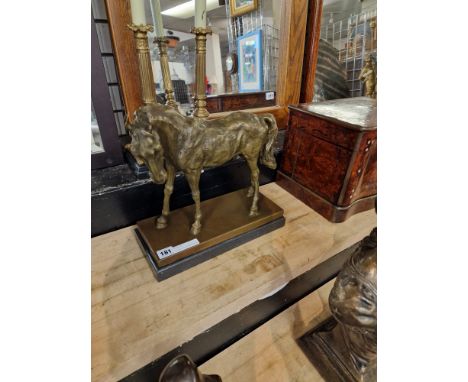 BRONZE HORSE ON MARBLE BASE 34CMS (H)