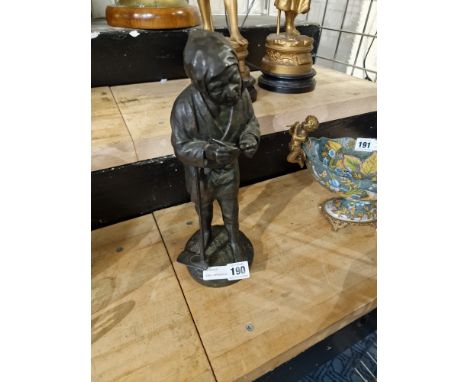 EARLY JAPANESE SIGNED BRONZE MAN 32CMS (H) 