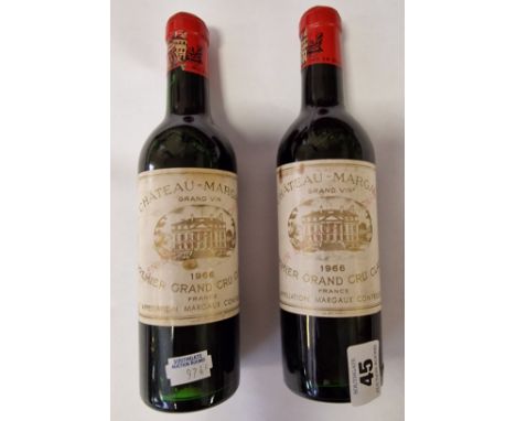 2 HALF BOTTLES OF CHATEAU MARGAUX 1966 VINTAGE