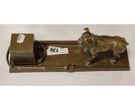 BRONZE BULLDOG INKSTAND