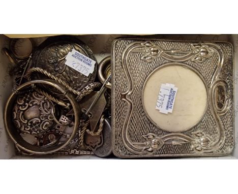 SILVER, COINS &amp; ART NOUVEAU FRAME