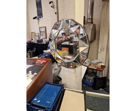 ART DECO STYLE WALL MIRROR - 64 CMS (DIAM)