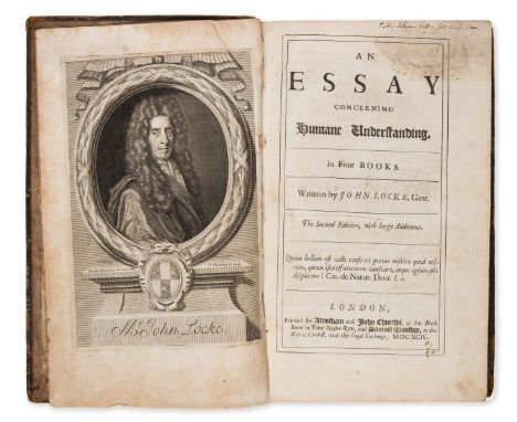 Locke (John) An Essay concerning humane understanding. In four books, second edition, second issue, engraved portrait by P. V