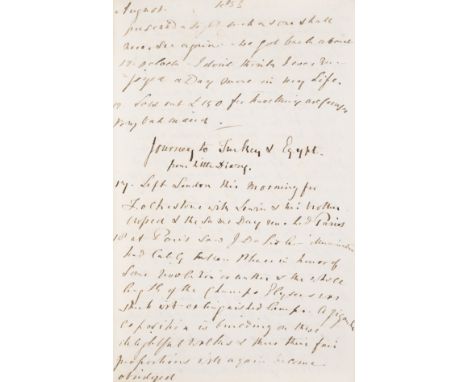 Matcham (George, of Newhouse, Redlynch, Wiltshire, Nelson's nephew, 1789-1877) Diary, autograph manuscript, 293pp. excluding 