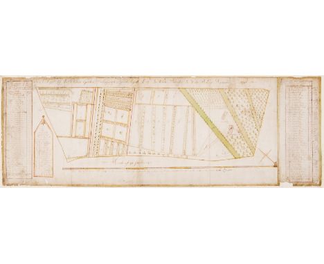 Lost Gardens of Newhouse.- Anonymous (English surveyor, active circa 1740s) A Mapp of the Kichen Gardens Belonging to Robert 