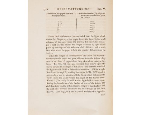 Priestley (Joseph) The History and Present State of Discoveries Relating to Vision, Light, and Colours, 2 vol. in 1, first ed