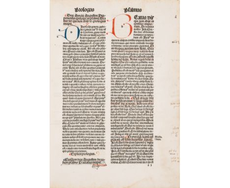 Augustinus (Aurelius, Saint) Explanatio psalmorum, 3 parts in 1, collation: a b a8 b-t8.6 v6 x8; A-K8.6 L8 M-P8.6 Q R8 S-V6 X